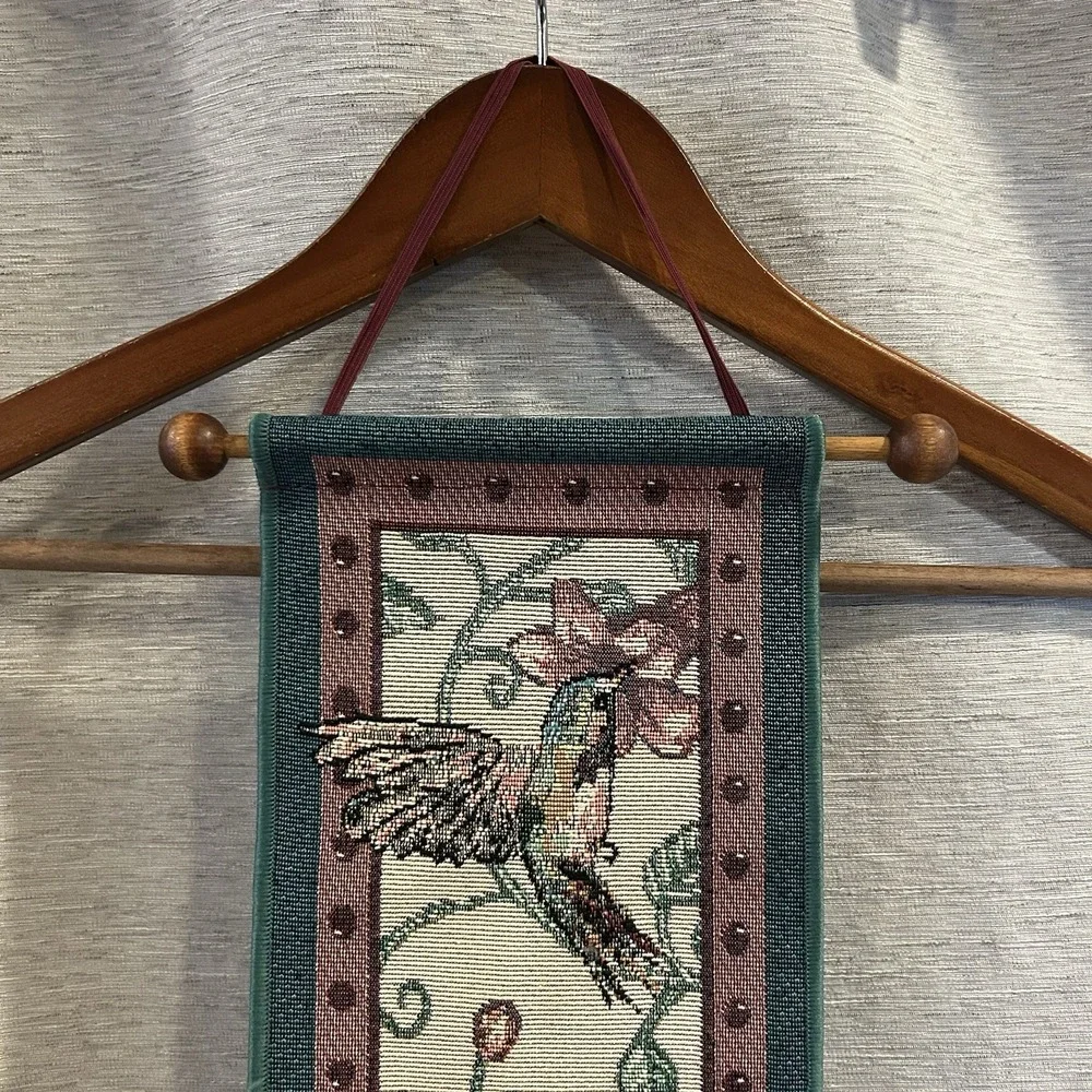 Tomasa Cornejo Vintage Hummingbird Bell Pull Wall Tapestry 41in Made in USA